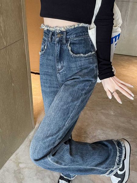 straight jeans rugged for women in autumn and 2023 new high-waisted slim oversized wide leg pants, Blue
straight jeans rugged for women in autumn and 2023 new high-waisted slim oversized wide leg pants, Blue