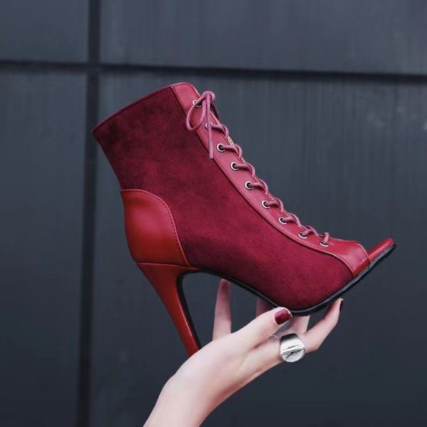 sandals large fashion summer boots 2023 highheeled laceup opentoe suede party dance shoes red stiletto temperament 230213, Black
sandals large fashion summer boots 2023 highheeled laceup opentoe suede party dance shoes red stiletto temperament 230213, Black