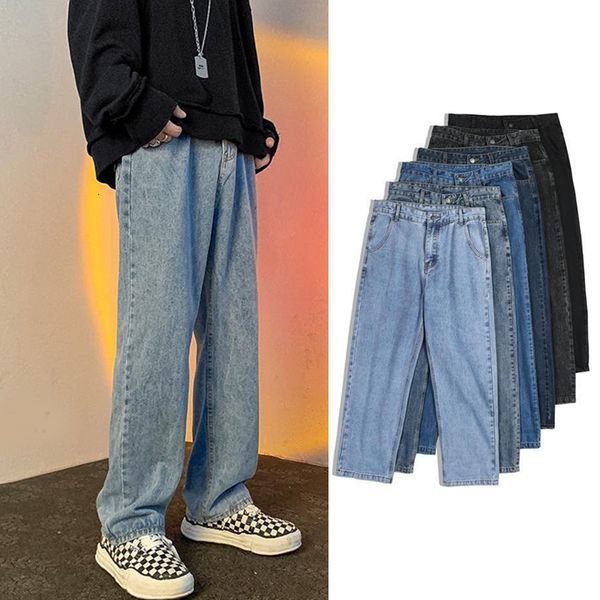 men's jeans men 2023 spring and autumn korean version wide leg solid color fashion midwaist pants straight y2k denim 230213, Blue
men's jeans men 2023 spring and autumn korean version wide leg solid color fashion midwaist pants straight y2k denim 230213, Blue
