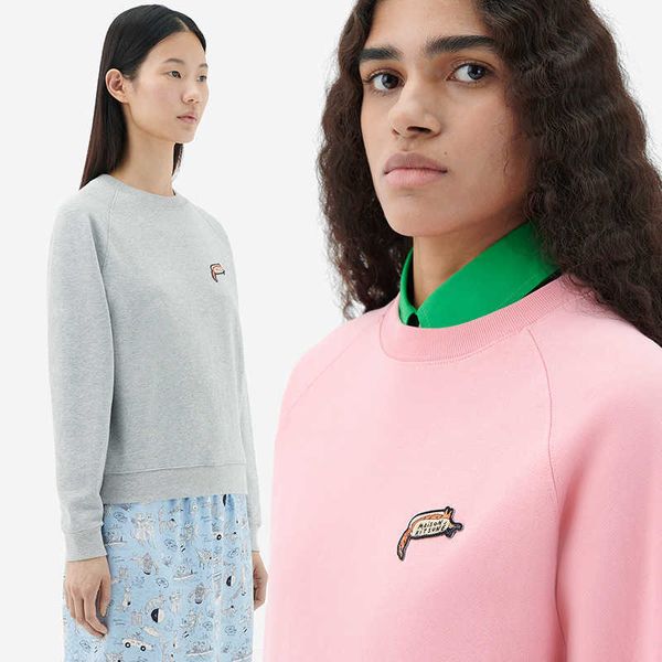 maison kitsune designer sweatshirt pullover jumper embroidered cotton women's sweater, Black
maison kitsune designer sweatshirt pullover jumper embroidered cotton women's sweater, Black