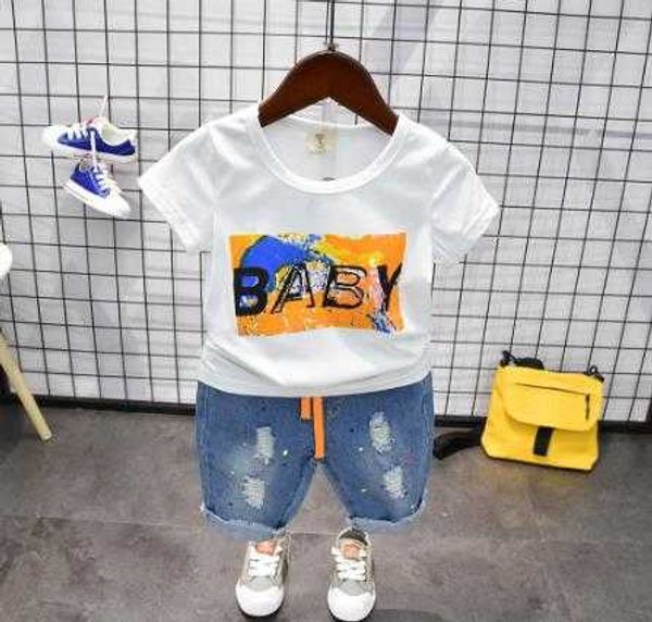 s baby costume years summer toddler print short sleeve and hole spray paint shorts set child boy clothing, White
s baby costume years summer toddler print short sleeve and hole spray paint shorts set child boy clothing, White