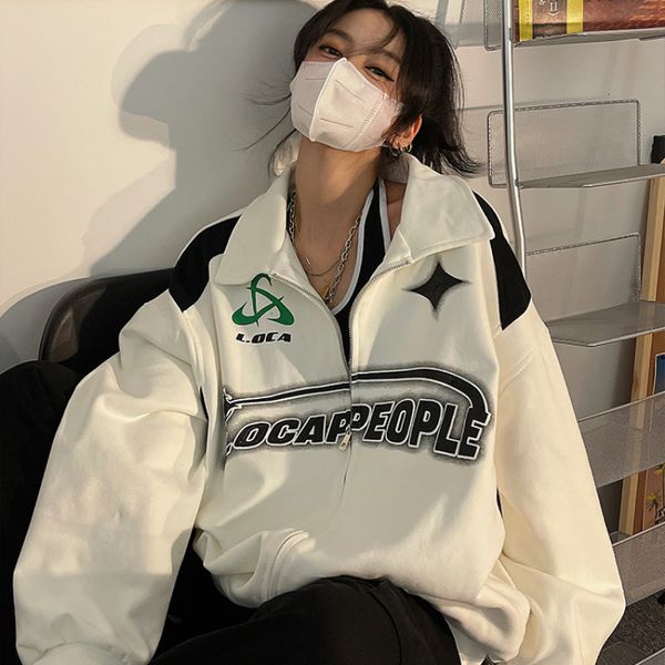 womens jackets warmhip hop jackets for women oversized korean letter print zipper jacket women american retro street casual trend y2k coat 2, Black;brown
womens jackets warmhip hop jackets for women oversized korean letter print zipper jacket women american retro street casual trend y2k coat 2, Black;brown