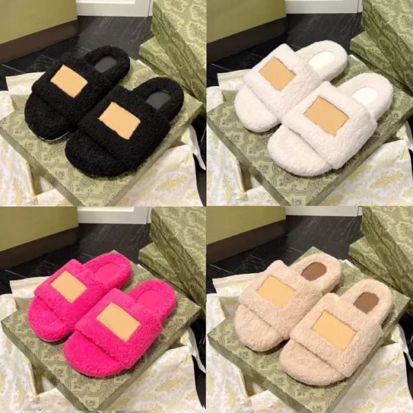 with box 2022 r slippers op40 womens wool slides winter fur fluffy furry warm letters sandals comfortable fuzzy sheet girl fli nh, Black
with box 2022 r slippers op40 womens wool slides winter fur fluffy furry warm letters sandals comfortable fuzzy sheet girl fli nh, Black