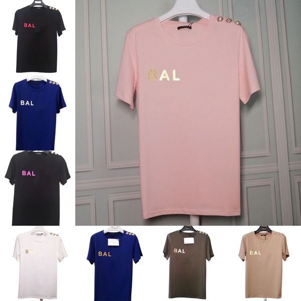 pink shirt womens wear mens t shirt bal summer gilded letter luxury button design short-sleeve leisure elegant womens wear couple polo tees, White;black
pink shirt womens wear mens t shirt bal summer gilded letter luxury button design short-sleeve leisure elegant womens wear couple polo tees, White;black