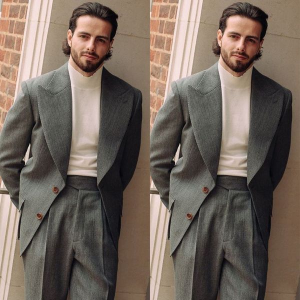three pieces wedding tuxedos men suits elegant peaked lapel fashion suit jacket two-button handsome customized pockets work multi-scenario c, Black;gray
three pieces wedding tuxedos men suits elegant peaked lapel fashion suit jacket two-button handsome customized pockets work multi-scenario c, Black;gray
