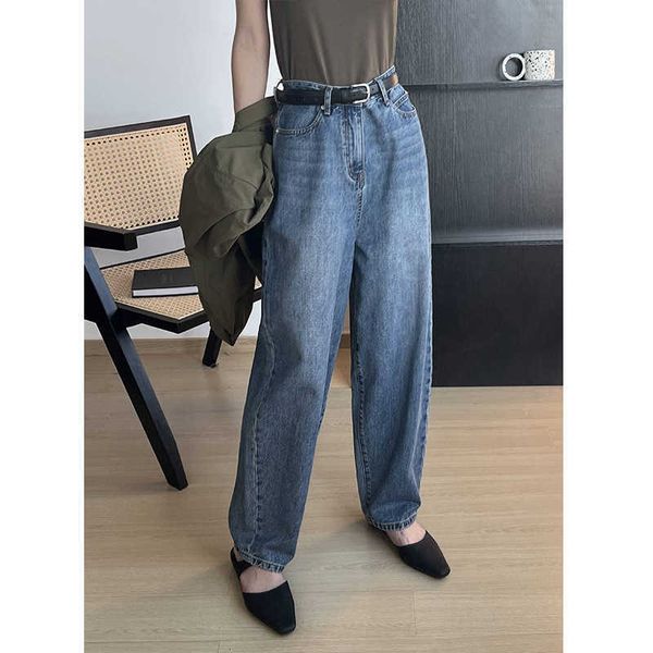 black label washed denim trousers women's 2023 spring new korean straight pants 35361s, Blue
black label washed denim trousers women's 2023 spring new korean straight pants 35361s, Blue