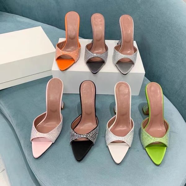 amina muaddi designer sandals slope heel slippers 95mm crystal high heels open toes slip-on slides leather outsole sandal for slides women l, Black
amina muaddi designer sandals slope heel slippers 95mm crystal high heels open toes slip-on slides leather outsole sandal for slides women l, Black