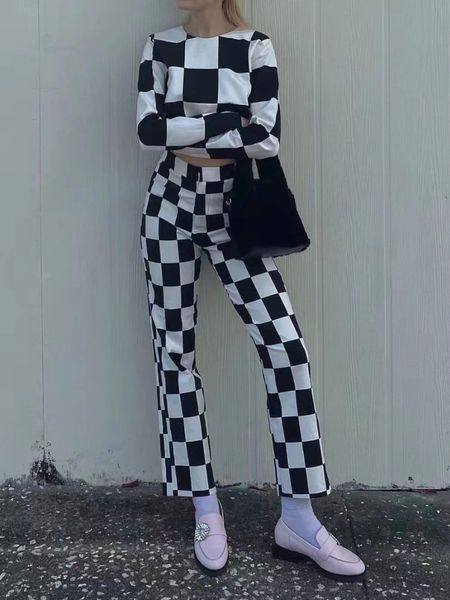 women s pants s bbwm vintage plaid women long fashion elegant female print high waist straight trousers casual chic 230213, Black;white
women s pants s bbwm vintage plaid women long fashion elegant female print high waist straight trousers casual chic 230213, Black;white