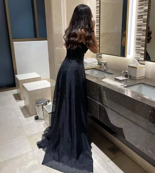 classical black prom dresses strapless zipper back robe de soiree side slit a line formal occasion women wear long evening gowns
classical black prom dresses strapless zipper back robe de soiree side slit a line formal occasion women wear long evening gowns