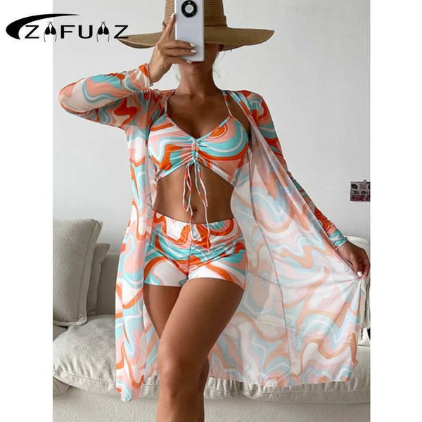 women's swimwear swimwear women 2023 bikini set 3 piece high waist bikinis cover up swimsuit long sleeve push up swimwear beach wear ba, White;black
women's swimwear swimwear women 2023 bikini set 3 piece high waist bikinis cover up swimsuit long sleeve push up swimwear beach wear ba, White;black