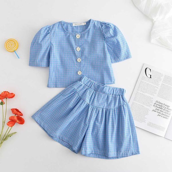short skirt suit summer clothing sets plaid shortsleeved shirt ivepoint culottes pcs baby kids clothes girls, White
short skirt suit summer clothing sets plaid shortsleeved shirt ivepoint culottes pcs baby kids clothes girls, White