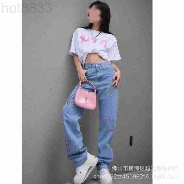 women's jeans designer early spring new product washed light denim color embroidered straight trousers for women 9g56, Blue
women's jeans designer early spring new product washed light denim color embroidered straight trousers for women 9g56, Blue