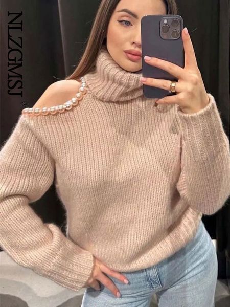 women s sweaters nlzgmsj autumn knitted turtleneck cut out sweater women shoulder with pearls warm long sleeve casual loose female simple 2, White;black
women s sweaters nlzgmsj autumn knitted turtleneck cut out sweater women shoulder with pearls warm long sleeve casual loose female simple 2, White;black