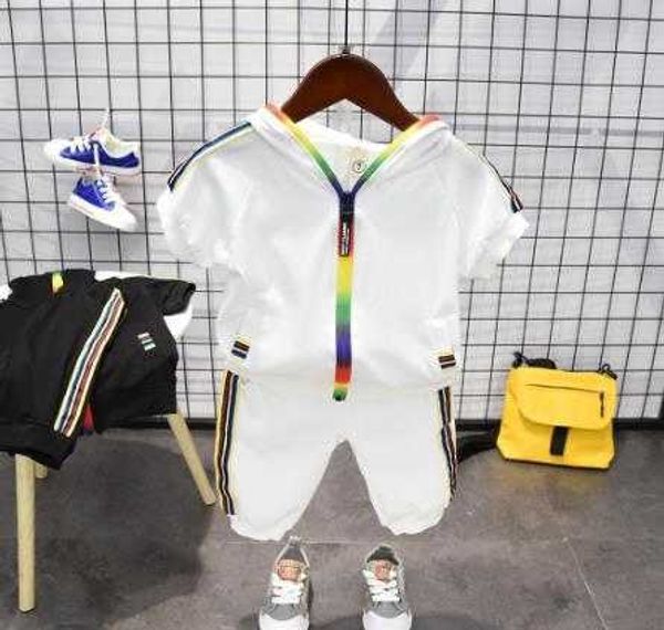 clothing s fahion children' sleeve cool hooded rainbow sleevesimple striped short twopiece set for boy girl, White
clothing s fahion children' sleeve cool hooded rainbow sleevesimple striped short twopiece set for boy girl, White