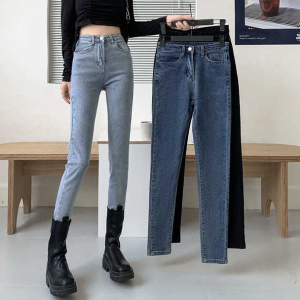 skinny jeans stretch women's 2023 korean version slim high waist pencil pants show the trend of, Blue
skinny jeans stretch women's 2023 korean version slim high waist pencil pants show the trend of, Blue