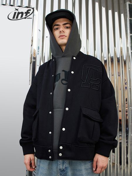 men s jackets infation vintage baseball men uk style fleece couple polar lined bomber coat 230213, Black;brown
men s jackets infation vintage baseball men uk style fleece couple polar lined bomber coat 230213, Black;brown