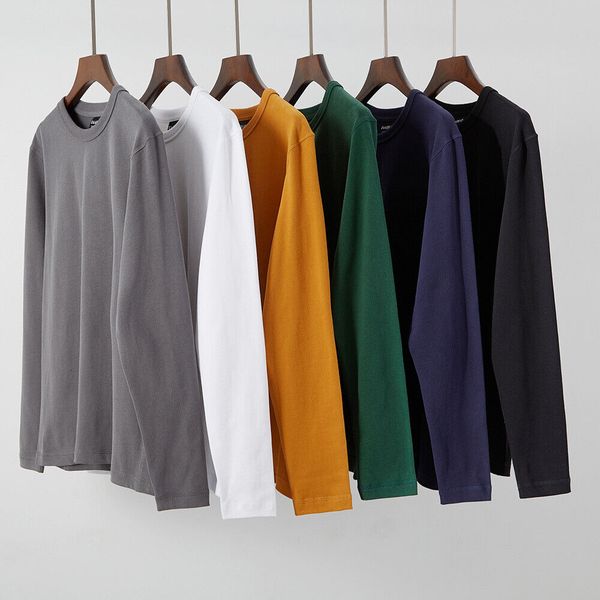 men's fashion solid color amekaji pullover round neck casual long sleeve t-shirt, White;black
men's fashion solid color amekaji pullover round neck casual long sleeve t-shirt, White;black