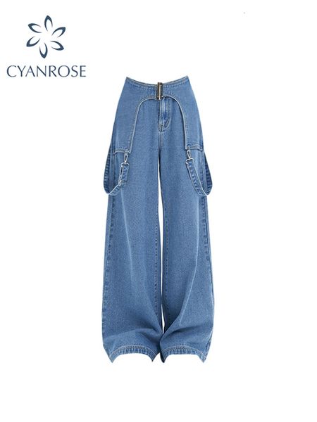 women's jeans womens sense of design jeans high waist wide leg oversize baggy denim pants streetwear korean style casual fashion denim, Blue
women's jeans womens sense of design jeans high waist wide leg oversize baggy denim pants streetwear korean style casual fashion denim, Blue