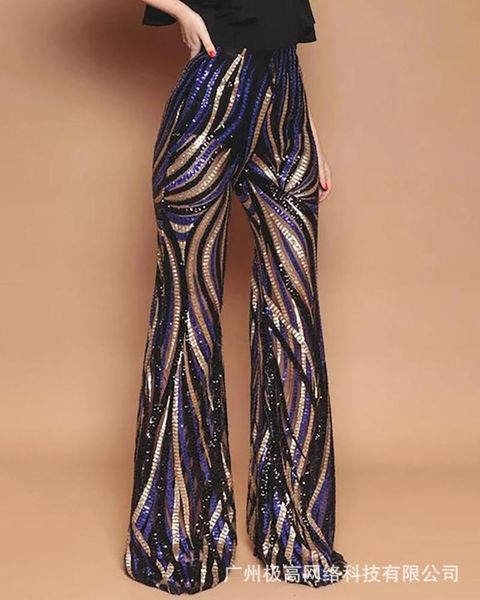 women s pants s glitter high waist bell bottomed colorblock striped sequin fashion casual flare trousers 230213, Black;white
women s pants s glitter high waist bell bottomed colorblock striped sequin fashion casual flare trousers 230213, Black;white
