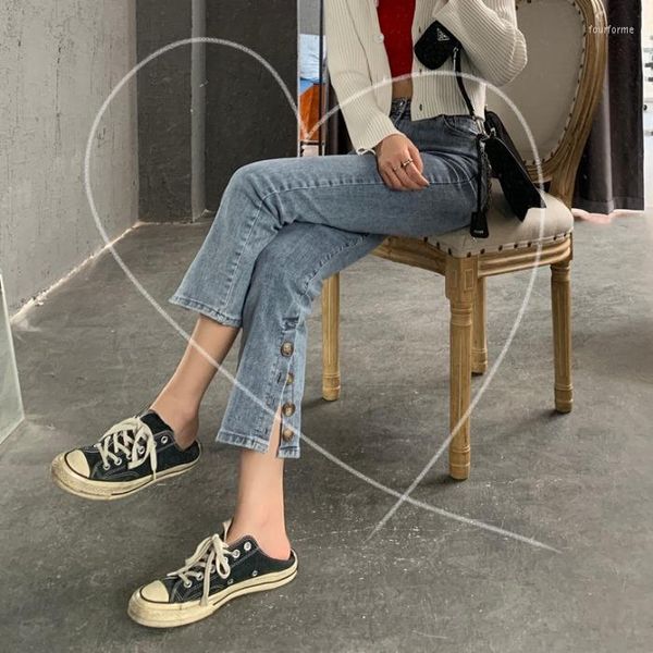 women's jeans woman pants spring summer high waist cropped straight for women pantalones vaqueros mujer, Blue
women's jeans woman pants spring summer high waist cropped straight for women pantalones vaqueros mujer, Blue