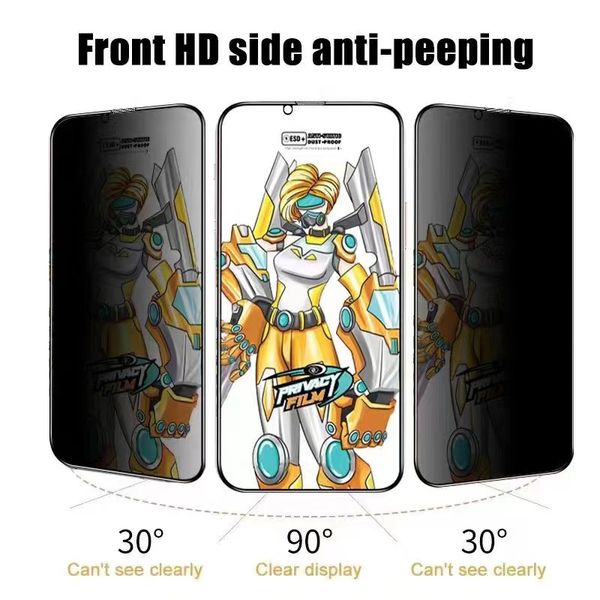 Image of Privacy Antipeeping antispy Tempered Glass Screen Protector for iPhone 14 13 12 Mini 11 Pro Max X Xs Max 8 7 6 Plus Samsung A71 A21 LG stylo 6 Aristo 5 with retail box