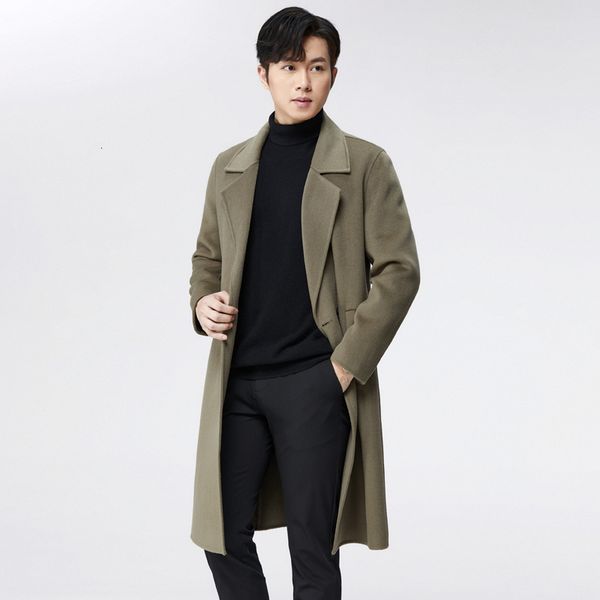 men's wool blends medium length 100 doublesided en coat casual fashion suit business windbreaker highend handstitched 230213, Black
men's wool blends medium length 100 doublesided en coat casual fashion suit business windbreaker highend handstitched 230213, Black