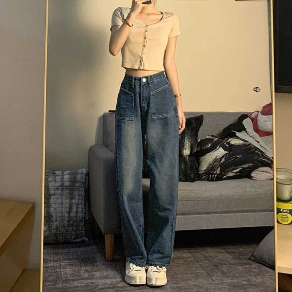 jeans american high-waisted women's loose straight tube 2023 fall new sweeping wide leg pants high street in fashion, Blue
jeans american high-waisted women's loose straight tube 2023 fall new sweeping wide leg pants high street in fashion, Blue