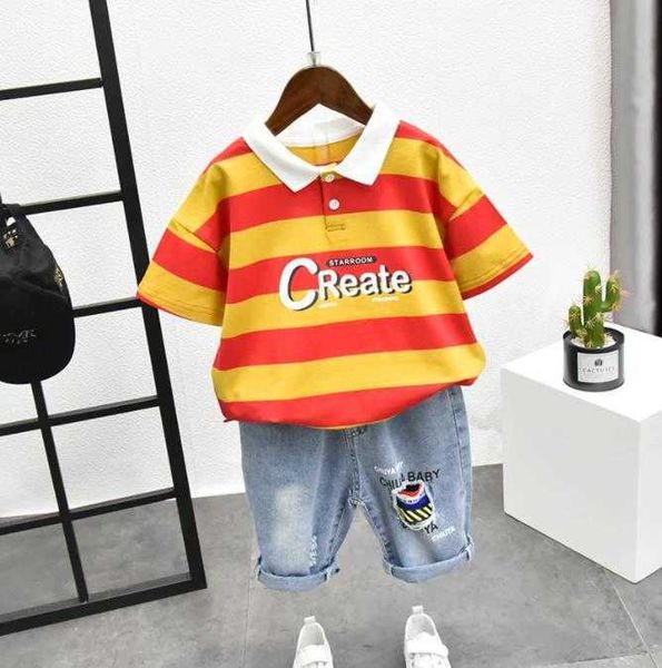 children's suit year new kids boys clothing summer stripe polo shirts with denim shorts girls cotton pcs sets, White
children's suit year new kids boys clothing summer stripe polo shirts with denim shorts girls cotton pcs sets, White