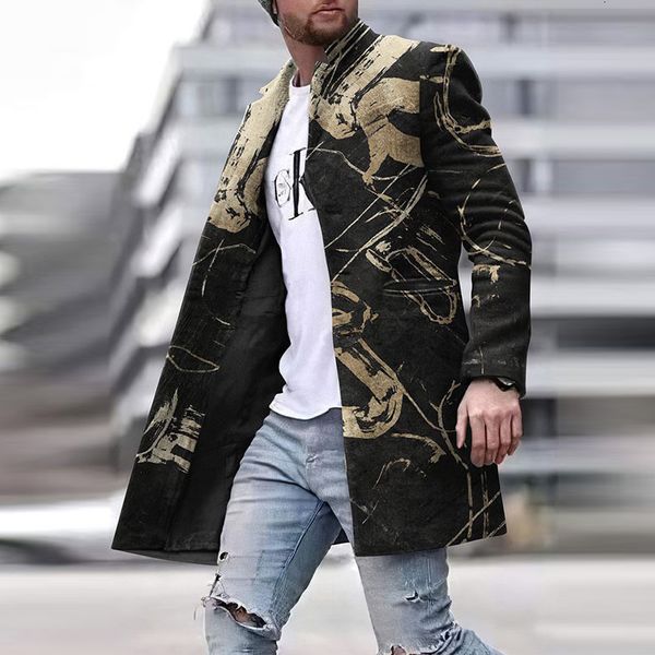 men's wool blends men autumn winter long sleeve overcoats fashion straight mens blazer jackets vintage pattern print stand collar butto, Black
men's wool blends men autumn winter long sleeve overcoats fashion straight mens blazer jackets vintage pattern print stand collar butto, Black