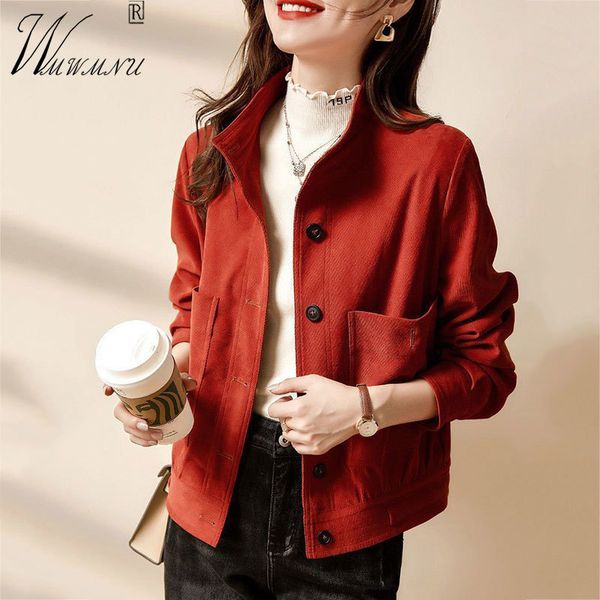 womens jackets korean fashion singlebreasted cropped jacket women standup collar vintage corduroy chaqueta mujer pocket solid mother coat 23, Black;brown
womens jackets korean fashion singlebreasted cropped jacket women standup collar vintage corduroy chaqueta mujer pocket solid mother coat 23, Black;brown