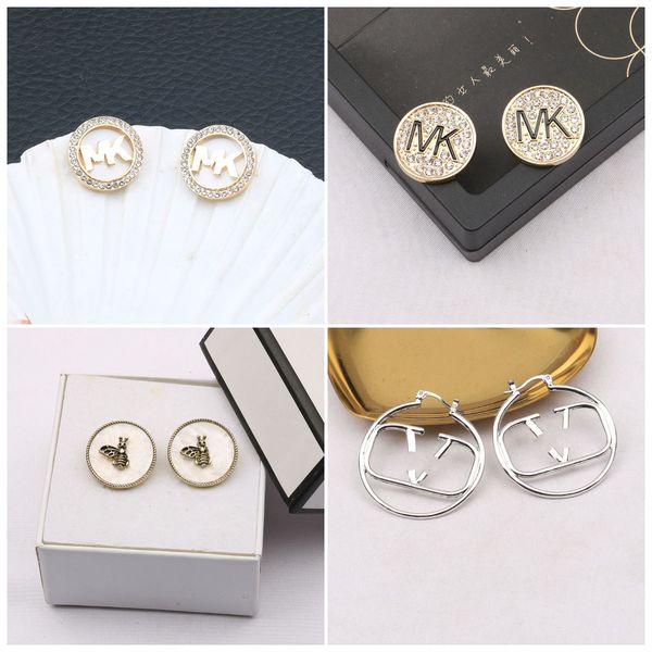 925 silver plated earrings ear stud luxury brand designers letter crystal rhinestone pearl geometric exaggerate classic women wedding party, Golden;silver
925 silver plated earrings ear stud luxury brand designers letter crystal rhinestone pearl geometric exaggerate classic women wedding party, Golden;silver