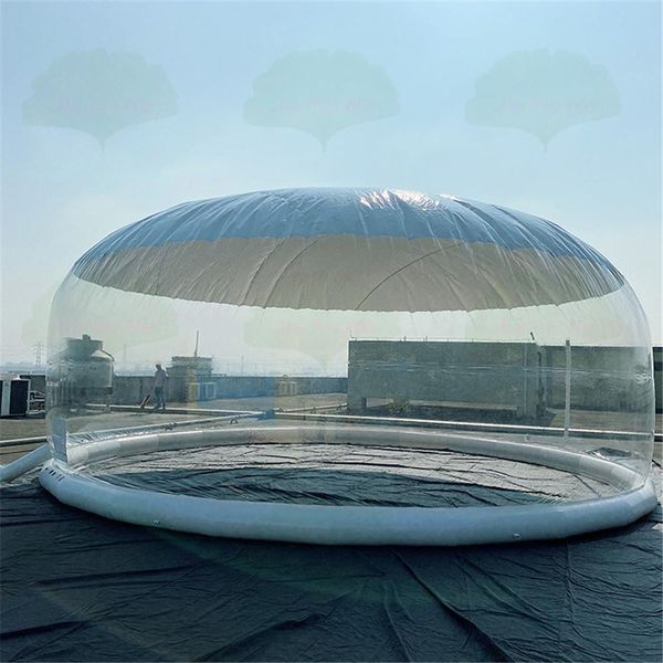 Image of Air inflation toy inflatable swimming pool dome bubble building with covered pools cover ceiling tent for children/family during winter days