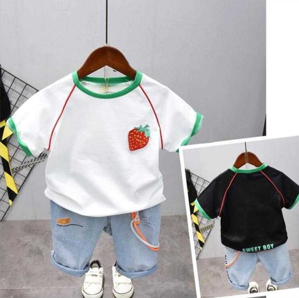 sets new children's clothing kids summer fruit pattern shortsleeve tshirt pants twopiece fashion baby boy sets ye, White
sets new children's clothing kids summer fruit pattern shortsleeve tshirt pants twopiece fashion baby boy sets ye, White