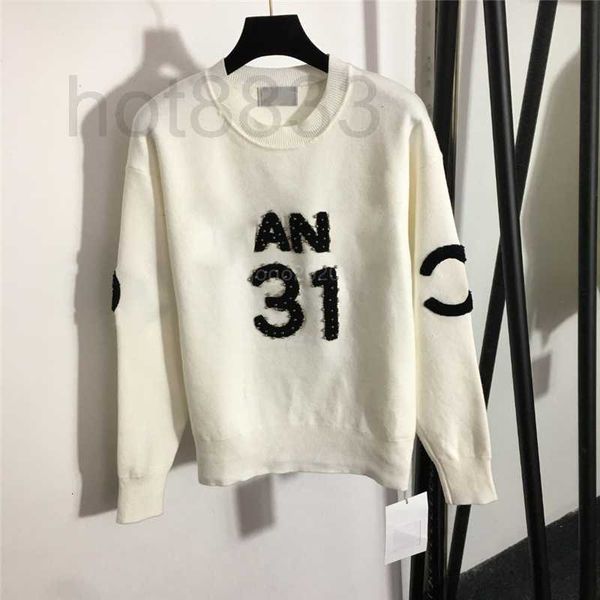 women's knits & tees designer brand crew neck sweater with letters beads milan runway crop shirt clothing high end d6eo, White
women's knits & tees designer brand crew neck sweater with letters beads milan runway crop shirt clothing high end d6eo, White