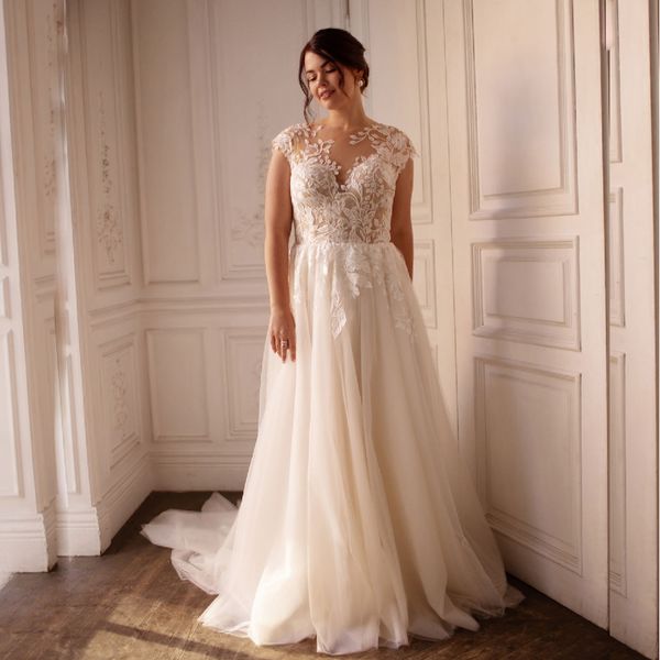party dresse plus size lace appliques beach bridal long with cap sleeves wedding white tulle boho civil gown 230213, White;black
party dresse plus size lace appliques beach bridal long with cap sleeves wedding white tulle boho civil gown 230213, White;black