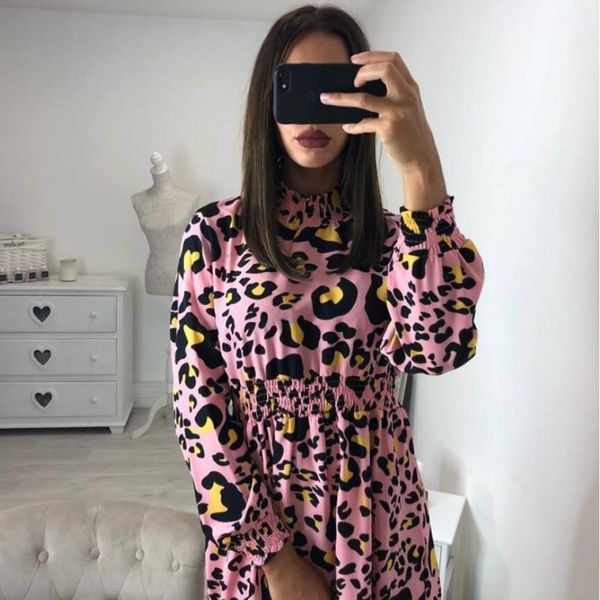 dress 2022 spring chiffon stand-up collar pink leopard print long-sleeved dress multi-color pinched waist mini skirt, Black;gray
dress 2022 spring chiffon stand-up collar pink leopard print long-sleeved dress multi-color pinched waist mini skirt, Black;gray
