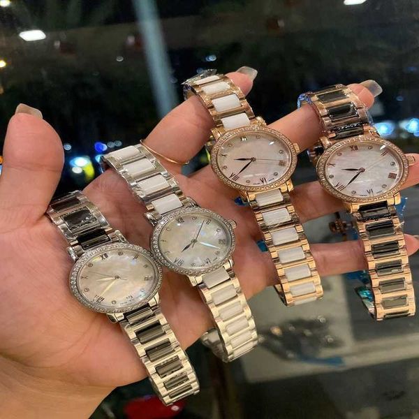 women fashion business watch ceramic steel band three needle arch blue light glass mirror women's watch, Slivery;brown
women fashion business watch ceramic steel band three needle arch blue light glass mirror women's watch, Slivery;brown