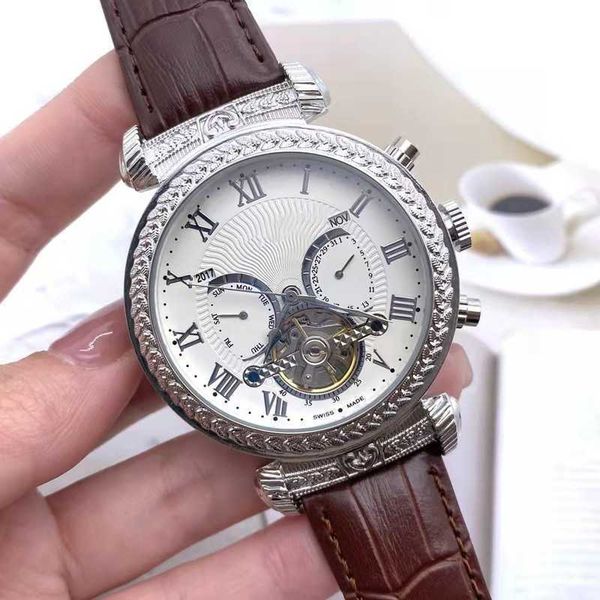 business men's casual unique watches moon phase week month multifunctional belt mechanical watches 0220, Slivery;brown
business men's casual unique watches moon phase week month multifunctional belt mechanical watches 0220, Slivery;brown