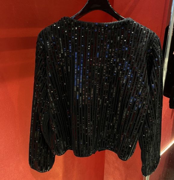 women's jackets luxury brand sequin black outwears famous international designer fashion highend coat 230213, Black;brown
women's jackets luxury brand sequin black outwears famous international designer fashion highend coat 230213, Black;brown