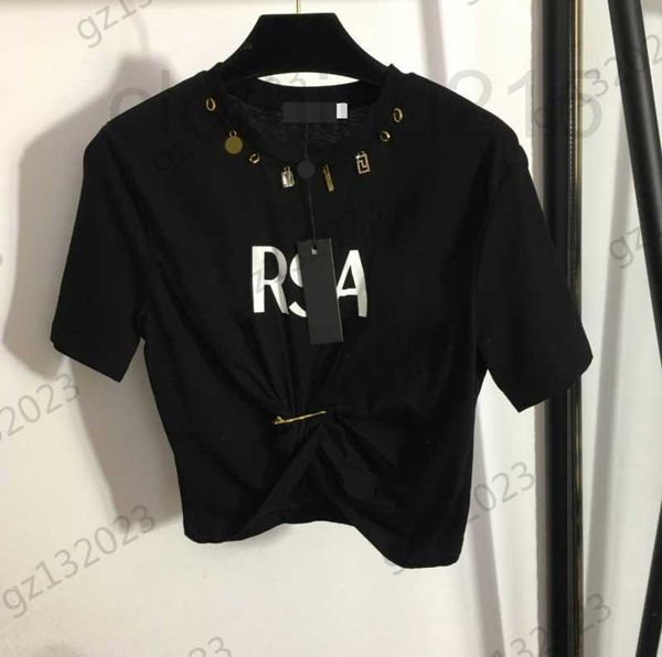 women's t-shirt designer womens clothes t-shirts metal decoration round neck short sleeves pullover contrasting color letter print pin, White
women's t-shirt designer womens clothes t-shirts metal decoration round neck short sleeves pullover contrasting color letter print pin, White