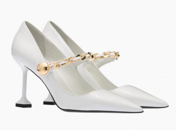 elegant women designer shoes shiny metal chain button sandals white styles high heels leather pumps rubber wedding party dress ladies size 3, Black
elegant women designer shoes shiny metal chain button sandals white styles high heels leather pumps rubber wedding party dress ladies size 3, Black