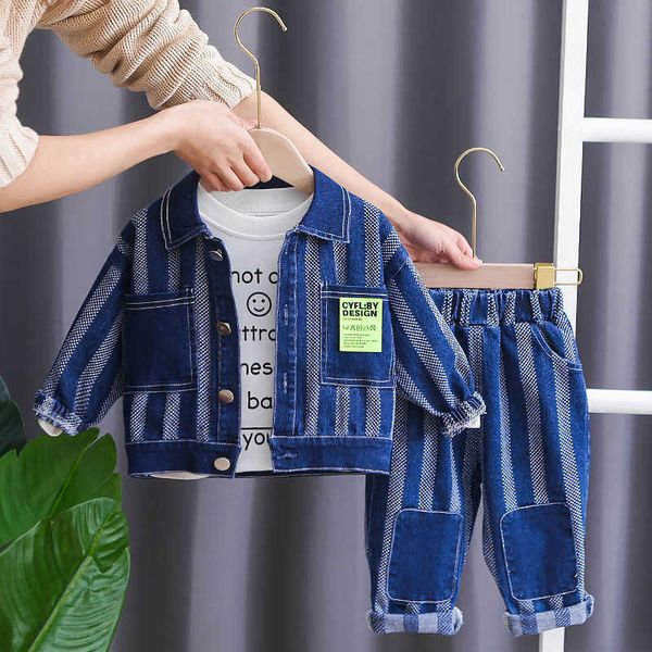clothing sets spring baby vertical grain long sleeve denim suit yearold boy's lapel cardigan trousers twopiece simple casual sportswear, White
clothing sets spring baby vertical grain long sleeve denim suit yearold boy's lapel cardigan trousers twopiece simple casual sportswear, White