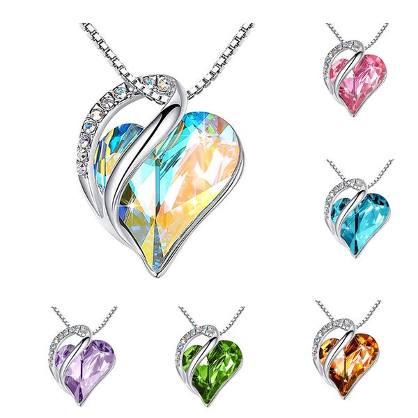 necklace ladies heart crystal jewelry anniversary birthday gift mom wife girlfriend, Silver
necklace ladies heart crystal jewelry anniversary birthday gift mom wife girlfriend, Silver
