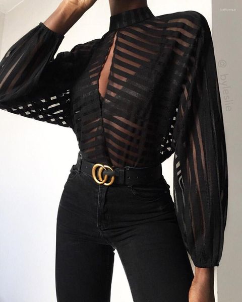 summer women striped sheer mesh blouse fashion femme casual mock long sleeve keyhole front office ladies outfits tunic, White
summer women striped sheer mesh blouse fashion femme casual mock long sleeve keyhole front office ladies outfits tunic, White