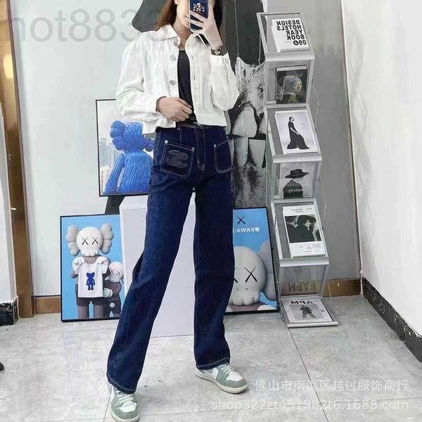 women's jeans designer new wash high waist jeans wide leg front and back pockets embroidered straight pants spcf, Blue
women's jeans designer new wash high waist jeans wide leg front and back pockets embroidered straight pants spcf, Blue