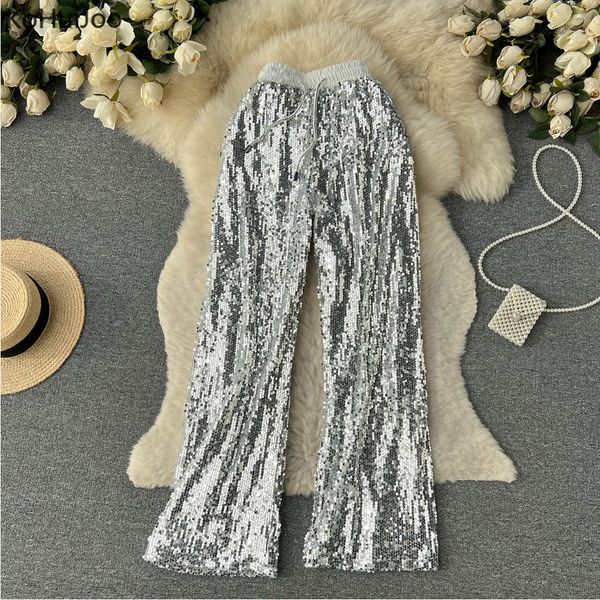 women s pants s spring autumn straight lined sequined women with elastic waist slim and sparkly casual bling full length female 230213, Black;white
women s pants s spring autumn straight lined sequined women with elastic waist slim and sparkly casual bling full length female 230213, Black;white