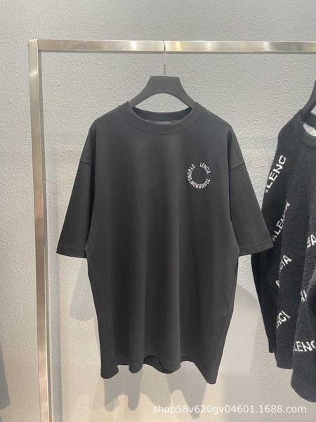high version b home tomorrow world short sleeve paris earth pattern bb letter printed t-shirt os couple high street fashion brand, White;black