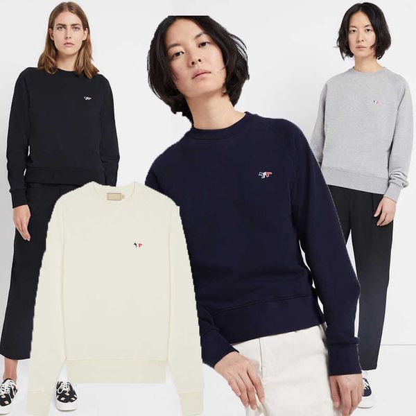 maison kitsune designer sweatshirt pullover jumper embroidery round neck pure cotton sweater women's four colors, Black
maison kitsune designer sweatshirt pullover jumper embroidery round neck pure cotton sweater women's four colors, Black