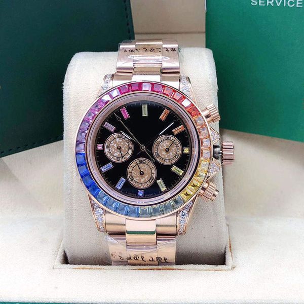 fashion men's automatic mechanical watch 40mm rainbow diamond ring stainless steel folding buckle men's watch, Slivery;brown
fashion men's automatic mechanical watch 40mm rainbow diamond ring stainless steel folding buckle men's watch, Slivery;brown