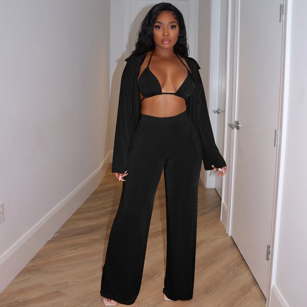 women's two piece pants 2023 autumn suits bra long sleeve shirt wideleg 3 sets female fashion casual home ladies clothes 230213, White
women's two piece pants 2023 autumn suits bra long sleeve shirt wideleg 3 sets female fashion casual home ladies clothes 230213, White